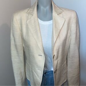 Jones New York Blazer off white 100 percent silk vintage notched sleeve size 4